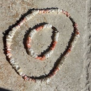 Vintage Puka Shell Necklace & Bracelet